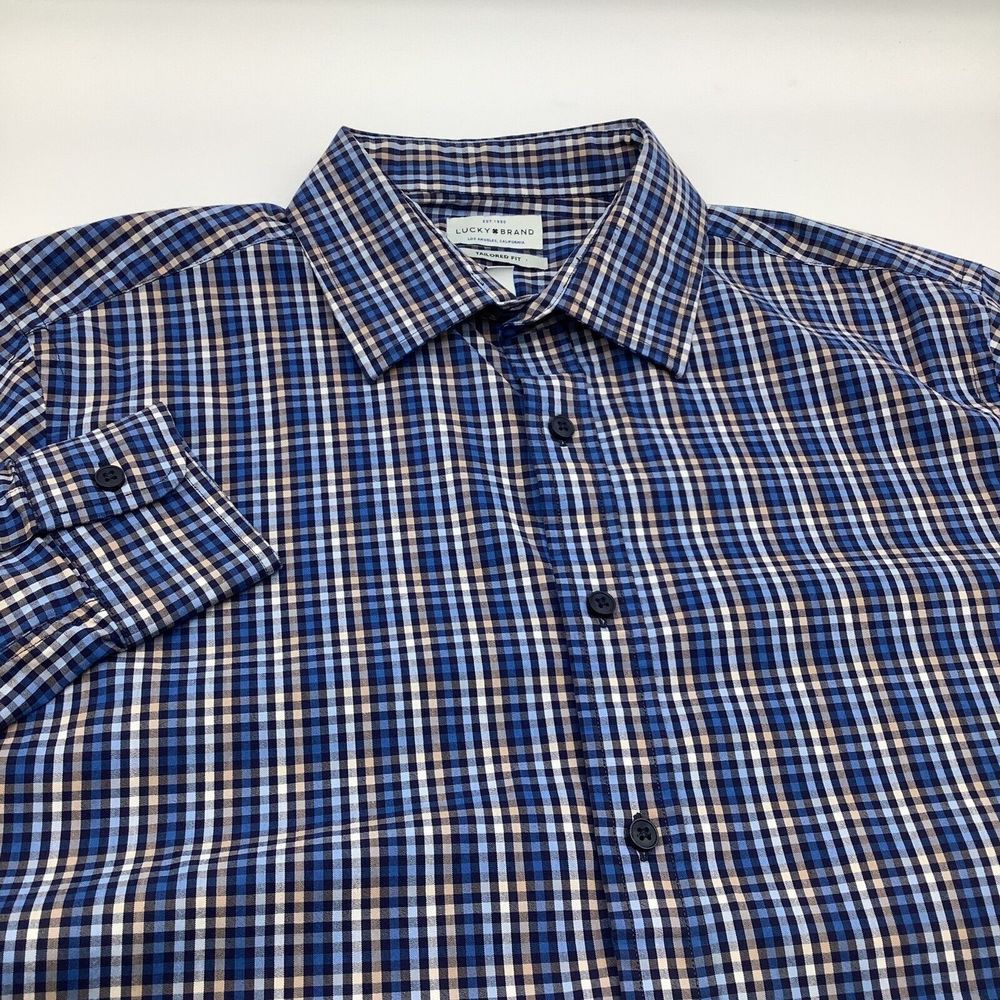 Lucky Brand Mens Tailored Fit Long Sleeve Button Up Shirt Size Large